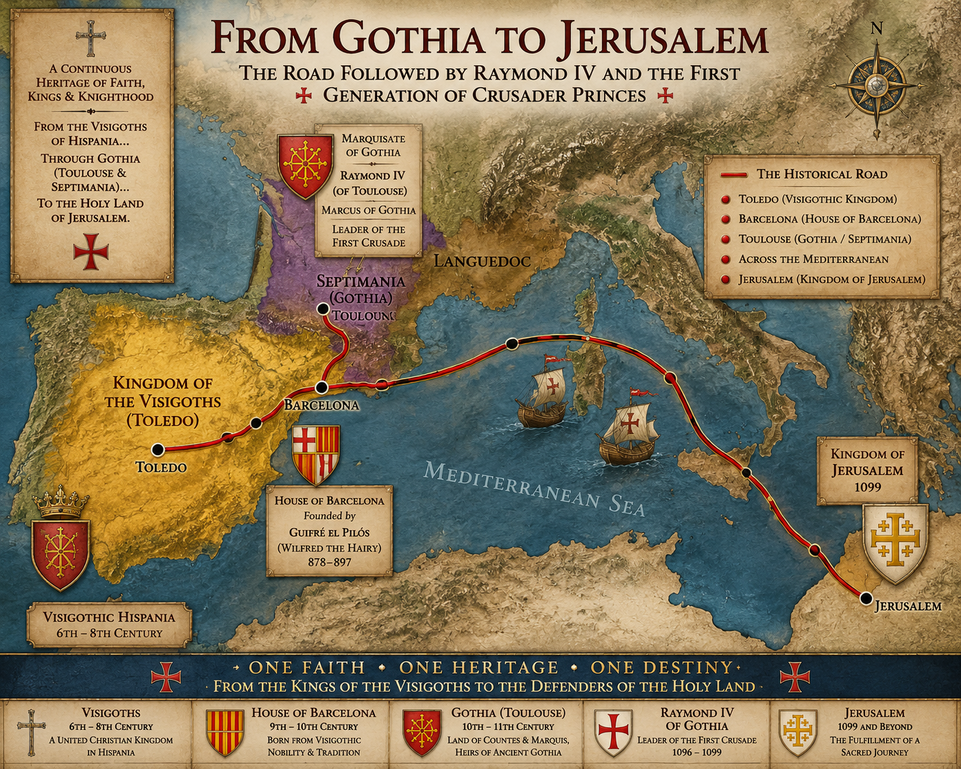 From Gothia to Jerusalem historical map